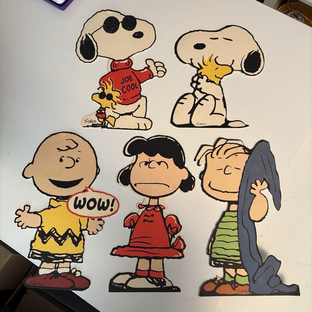 Giant Hallmark Cards Peanuts Set of 5 Lucy, Snoopy, Linus, Charlie Brown UNUSED